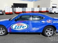 Blue Car Wrap Advertising